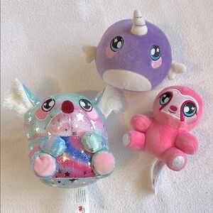 3 Squeezamals: Plumps Galaxy Koala, Nellie Narwhal & Samantha Sloth